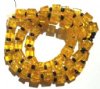 50 6x6mm Yellow Crackle Cube Beads